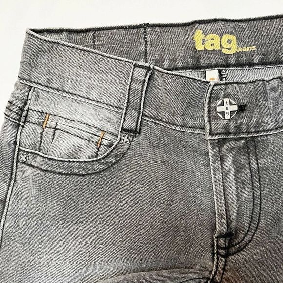 Tag Jeans SZ 26 Stretch Gray #6011 Stone Wash Mid Rise Straight Capsule Wardrobe - Picture 5 of 11